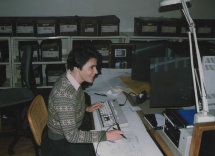 UCD alumna Mary Doran working in an architect's office on 5th Avenue.